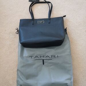 TAHARI Tote Black Saffiano Man Made Leather Style #TN1769/P08 NWT In Packaging